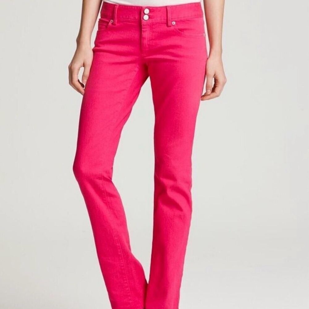 Lilly Pulitzer Worth Straight Leg Jeans Punch Pink #35438 Sz 10 Preppy Coastal